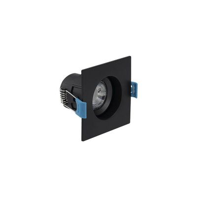 Spot De Led De Embutir Recuado Stella Easy Evo Mr11 Quadrado 3w Bivolt Preto - 3000k - Luz Amarela