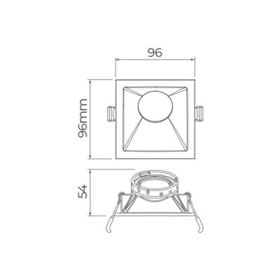 Spot De Embutir Recuado Stella Square Angle 25° Mr16 Gu10 Quadrado Bivolt Preto