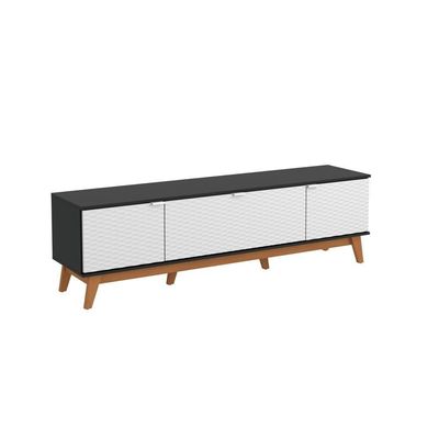 Rack Kappesberg 3 Portas 3d Preto Fosco-branco 180cm