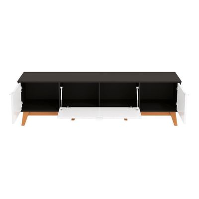 Rack Kappesberg 3 Portas 3d Preto Fosco-branco 180cm