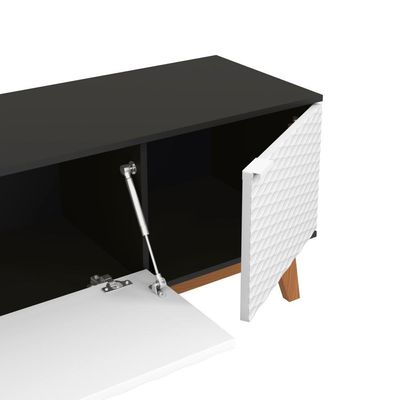 Rack Kappesberg 3 Portas 3d Preto Fosco-branco 180cm