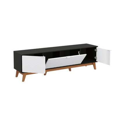Rack Kappesberg 3 Portas 3d Preto Fosco-branco 180cm