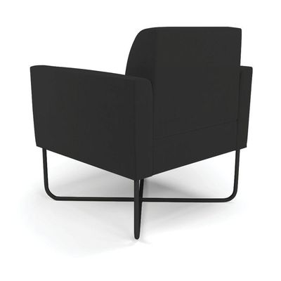 Poltrona Base X Industrial Preto Marisa Veludo Preto