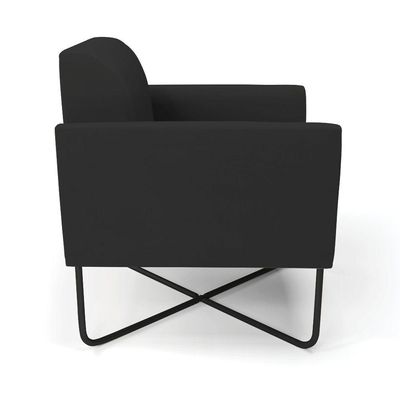 Poltrona Base X Industrial Preto Marisa Veludo Preto