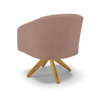 Poltrona Decorativa Giratória Ma30 Stella Bouclê Rosê D03 - DRossi
