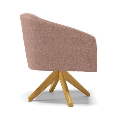 Poltrona Decorativa Giratória Ma30 Stella Bouclê Rosê D03 - DRossi