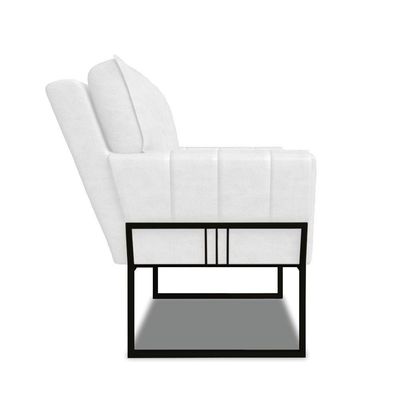 Poltrona Sala Industrial Preto Kit 2 Anitta Sintético Pu Branco D03 - DRossi