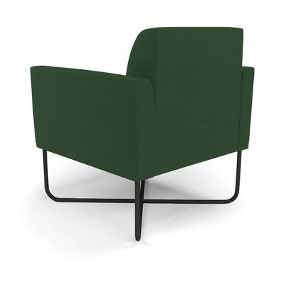 Poltrona Base X Industrial Preto Marisa Veludo Verde