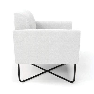 Poltrona Sala Base X Industrial Preto Marisa Bouclê Off White D03 - DRossi