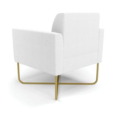 Poltrona Sala Base X Industrial Dourado Kit 2 Marisa Bouclê Off White D03 - DRossi