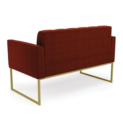 Namoradeira E 2 Poltronas Industrial Dourado Elisa Bouclê Terra D03 - DRossi