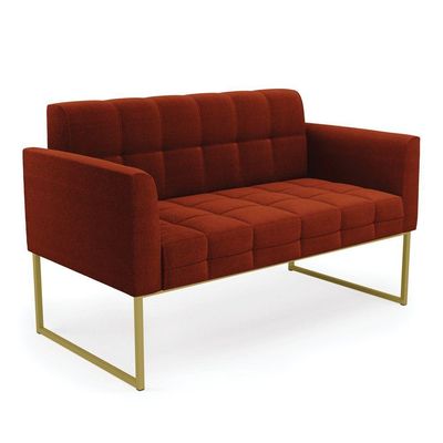 Namoradeira E 2 Poltronas Industrial Dourado Elisa Bouclê Terra D03 - DRossi
