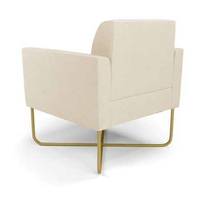 Poltrona Base X Industrial Dourado Marisa Linho D03 - DRossi A19 Bege