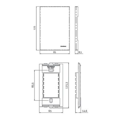 Placa Com Suporte Margirius Sleek 4x2 Para 1 Módulo Horizontal Branca