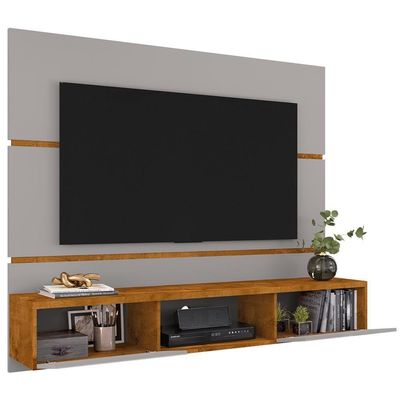Painel Suspenso Tv 65 Pol 160 Cm Ambar Off White Naturalle Bechara