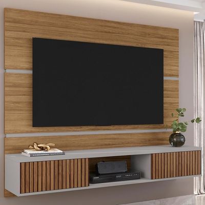 Painel Suspenso Tv 65 Pol 160 Cm Ambar Cinamomo Off White Bechara