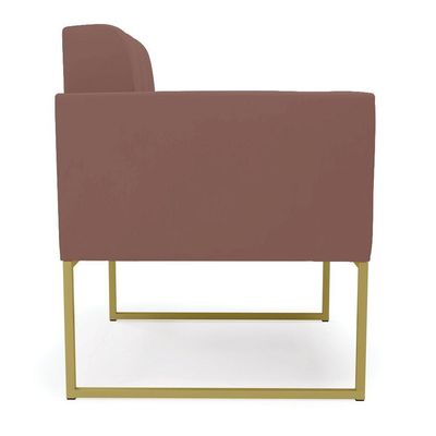Poltrona Elisa Veludo Base Metálica Industrial Dourado D03 - DRossi Rose