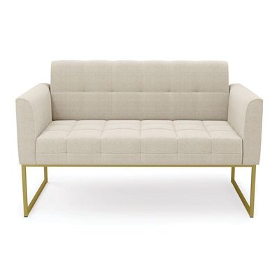 Namoradeira E Poltrona Industrial Dourado Elisa Bouclê Bege D03 - DRossi