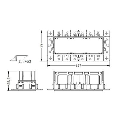Moldura No-frame Nordecor 6682 Para 3 Módulos Tap Branco