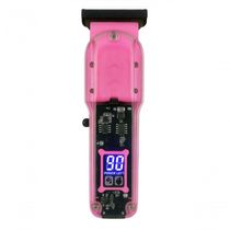 Maquina De Cortar Cabelo Transparente Visor Digital Rosa