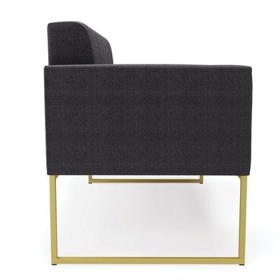 Namoradeira E Poltrona Industrial Dourado Elisa Bouclê Grafite D03 - DRossi