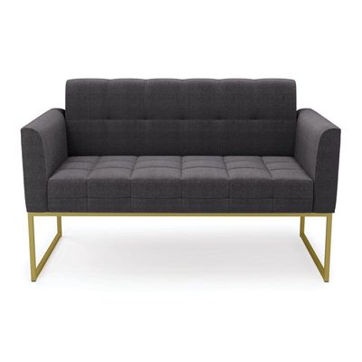 Namoradeira E Poltrona Industrial Dourado Elisa Bouclê Grafite D03 - DRossi