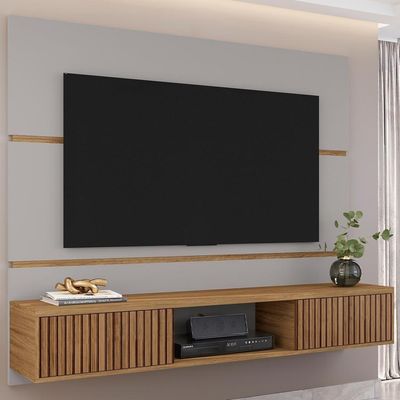 Painel Suspenso Tv 65 Pol 160 Cm Ambar Off White Cinamomo Bechara