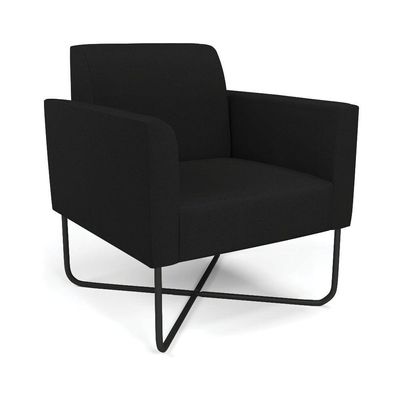 Poltrona Base X Industrial Preto Marisa Linho A79 Preto
