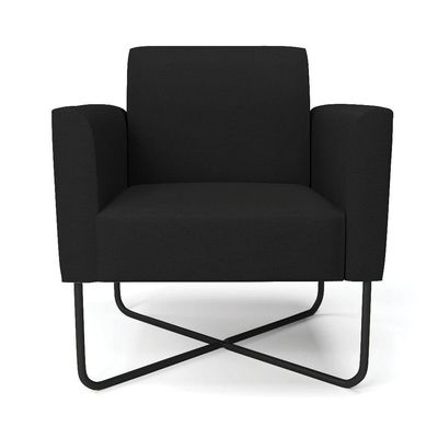 Poltrona Base X Industrial Preto Marisa Linho A79 Preto