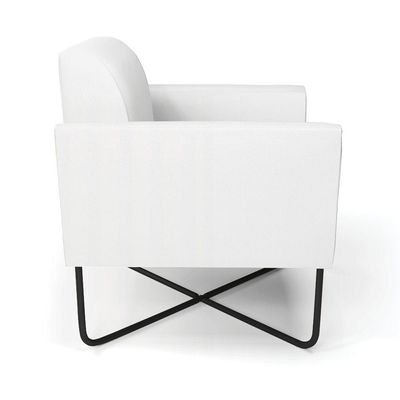 Poltrona Base X Industrial Preto Marisa Corino Branco