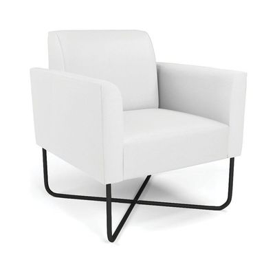 Poltrona Base X Industrial Preto Marisa Corino Branco