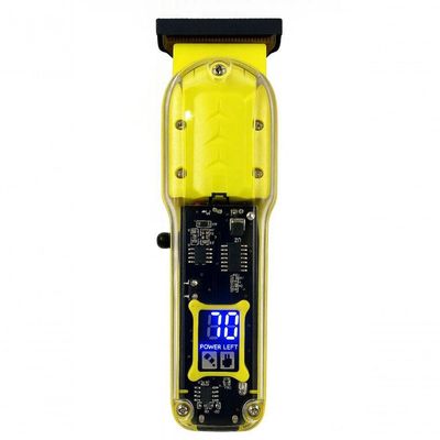 Maquina De Cortar Cabelo Transparente Visor Digital Amarelo