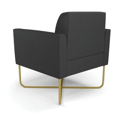Poltrona Base X Industrial Dourado Marisa Corino Preto