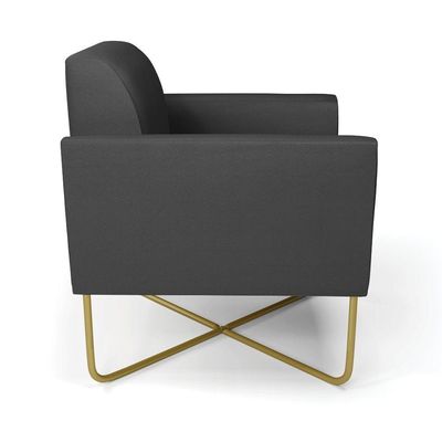 Poltrona Base X Industrial Dourado Marisa Corino Preto