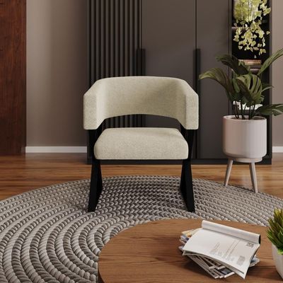 Kit 2 Poltronas Decorativas Mirela Pes Metal Boucle Bege Vconcept