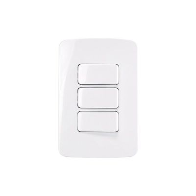 Interruptor Paralelo Triplo Margirius B3 10a Com Placa 4x2 Branco