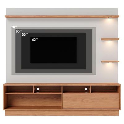 Estante Home Tv 70 Pol 200 Cm Campeche Freijo Off White Matte Colibri