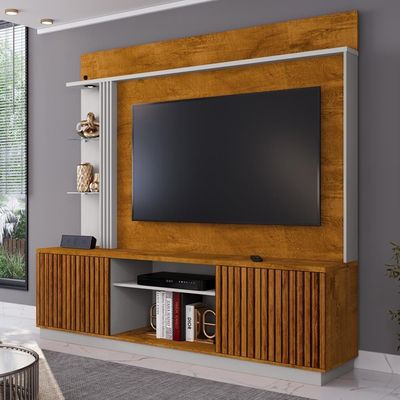 Estante Home Tv 65 Pol 201 Cm Atlanta Naturalle Off White Bechara