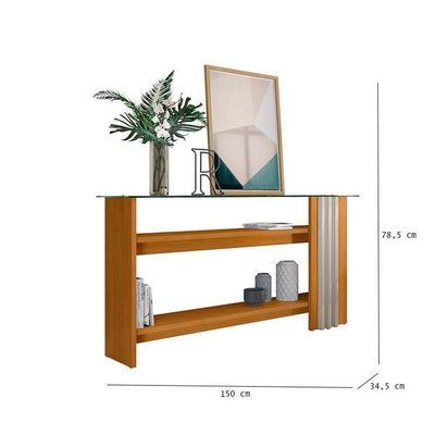 Estante Home Theater Suspenso íris Com Aparador Frizz Cinamomo Off White - Madetec