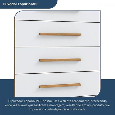 Cômoda Imperial 1 Porta 10 Gavetas Com Rodízio Batrol Freijo Com Off White