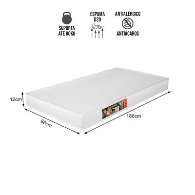 Cama Infantil + Colchão Com 2 Baus Organizador Escada Luna Plus Branco