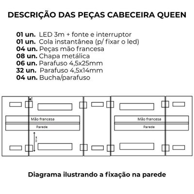 Cabeceira Modulada Casal Queen 160 Cm Com Led Linho Bege Vconcept