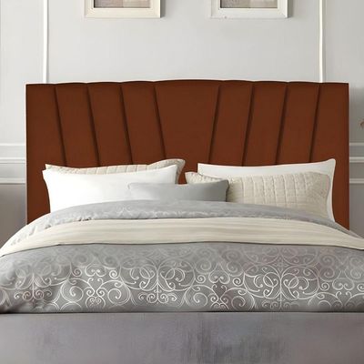 Cabeceira Estofada Solteiro 90 Cm Safira Em Suede Com Frame Cor:terracota