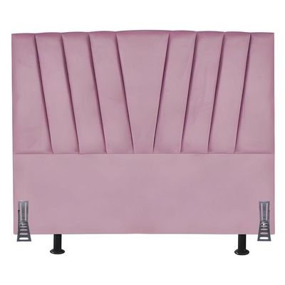 Cabeceira Cama Box Casal 140 Cm Ludmilla Em Suede Com Frame Cor:rosa