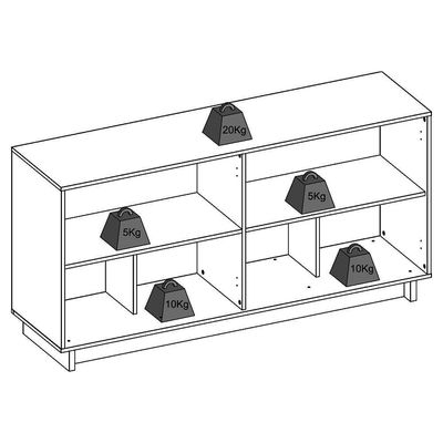 Balcao Aparador Buffet 4 Portas 160 Cm Vitoria Freijo Off White Colibri