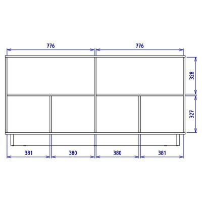 Balcao Aparador Buffet 4 Portas 160 Cm Vitoria Freijo Off White Colibri