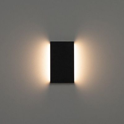 Arandela Stella Reflex Led 20cm Ip65 6w Bivolt Preto - 2700k - Luz Amarela