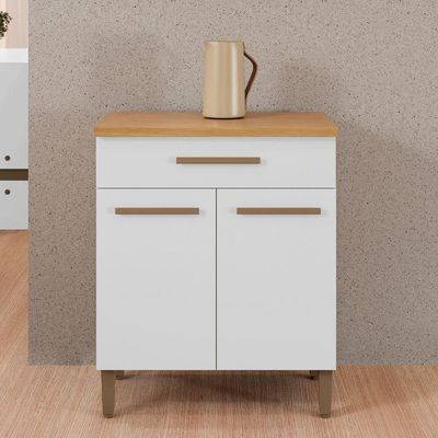 Balcão ômega 2 Portas 1 Gaveta Branco Arte Móveis