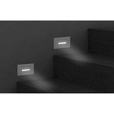 Balizador Horizontal Margirius Sleek Com Placa 4x2 Branco 3000k - Luz Amarela Bivolt