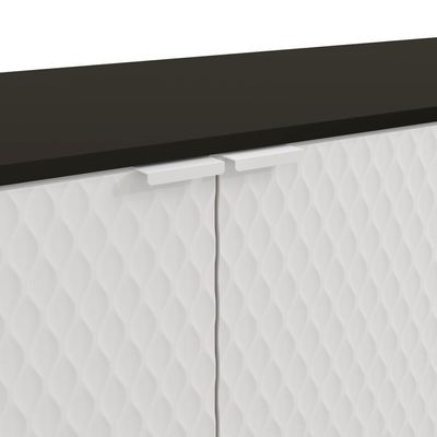 Aparador Kappesberg 4 Portas 3d Preto Fosco-branco 180cm